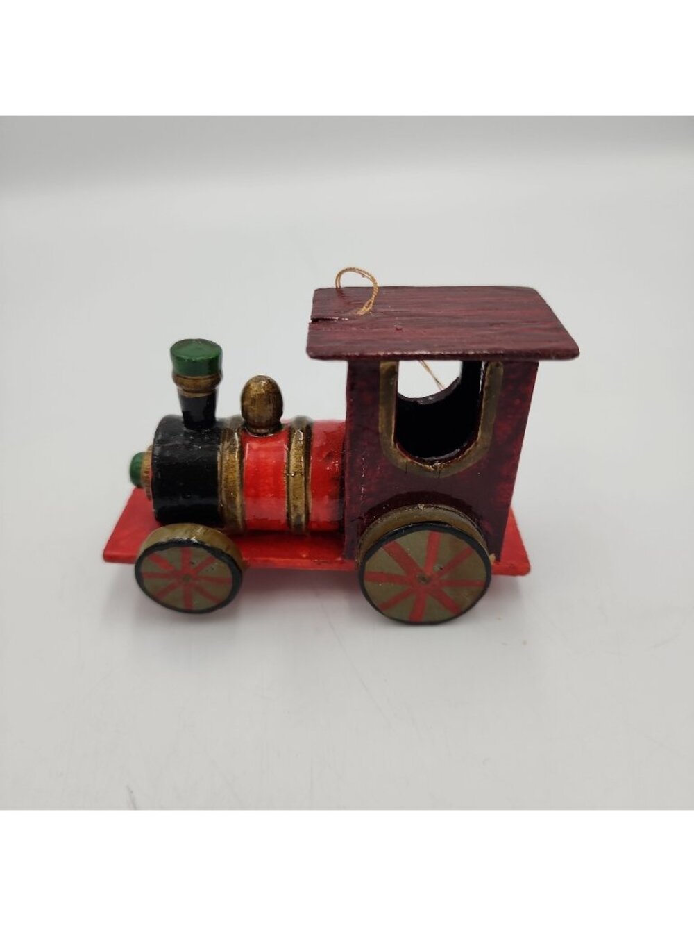 wooden toy train Ornament folk art train primitive decor vintage